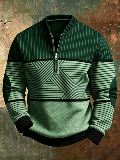 Viktor™ | Męski Sweter z Krótkim Zamkiem