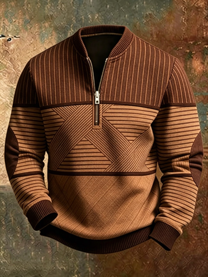 Viktor™ | Męski Sweter z Krótkim Zamkiem