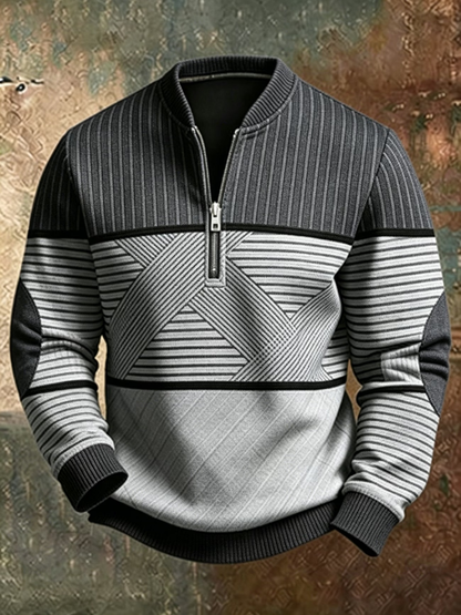 Viktor™ | Męski Sweter z Krótkim Zamkiem