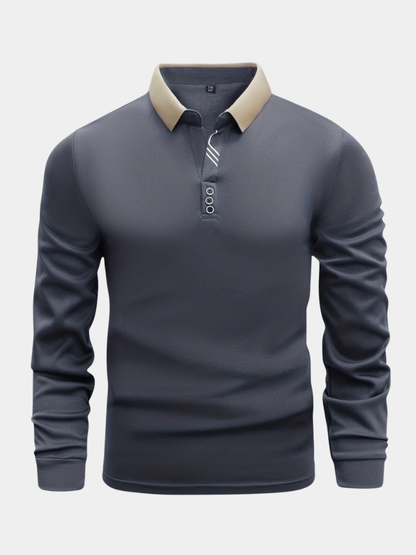 Garrett™ | Męska Koszulka Polo z Długim Rękawem