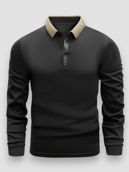 Garrett™ | Męska Koszulka Polo z Długim Rękawem