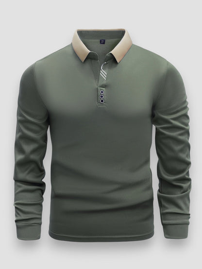 Garrett™ | Męska Koszulka Polo z Długim Rękawem